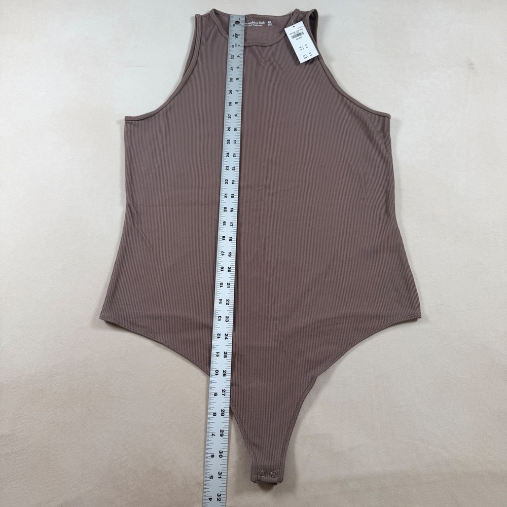 Abercrombie & Fitch XXL Soft A&F Ribbed Tank Bodysuit Brown NWT $45 Minimalist - Picture 6 of 12